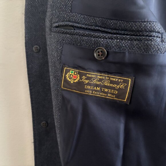 $850 Club Monaco x Loro Piana Blue Wool Dream Tweed Overcoat/ Car Coat - 40 - Picture 7 of 13